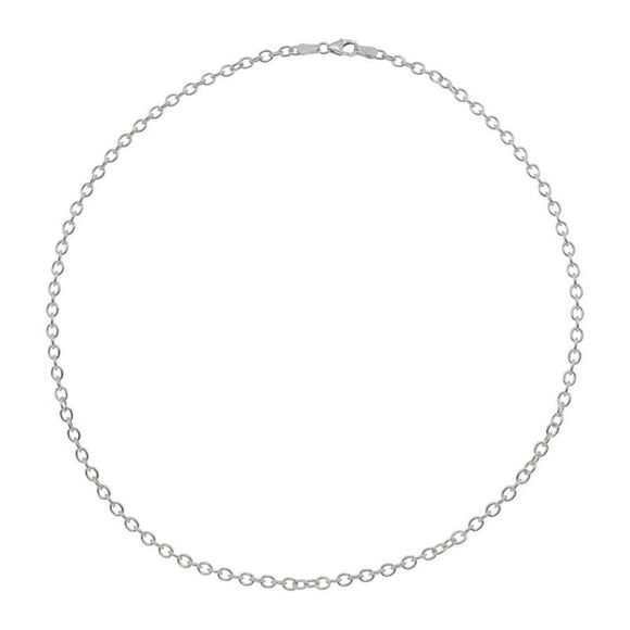 14k White Gold 3.25mm Solid Oval Cable Chain Necklace, 18 Inch - Picture 2 of 5